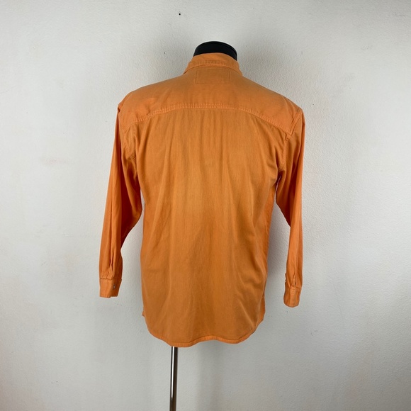Cold Storage Foul Weather Gear Mens Orange Cotton Twill Shirt Long Sleeve Large - Picture 7 of 10